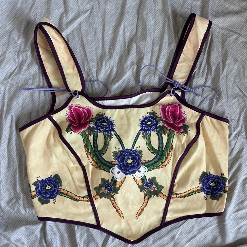 Hunger Games Lucy Gray Baird Floral Snake Corset Top XL Halloween costume dress